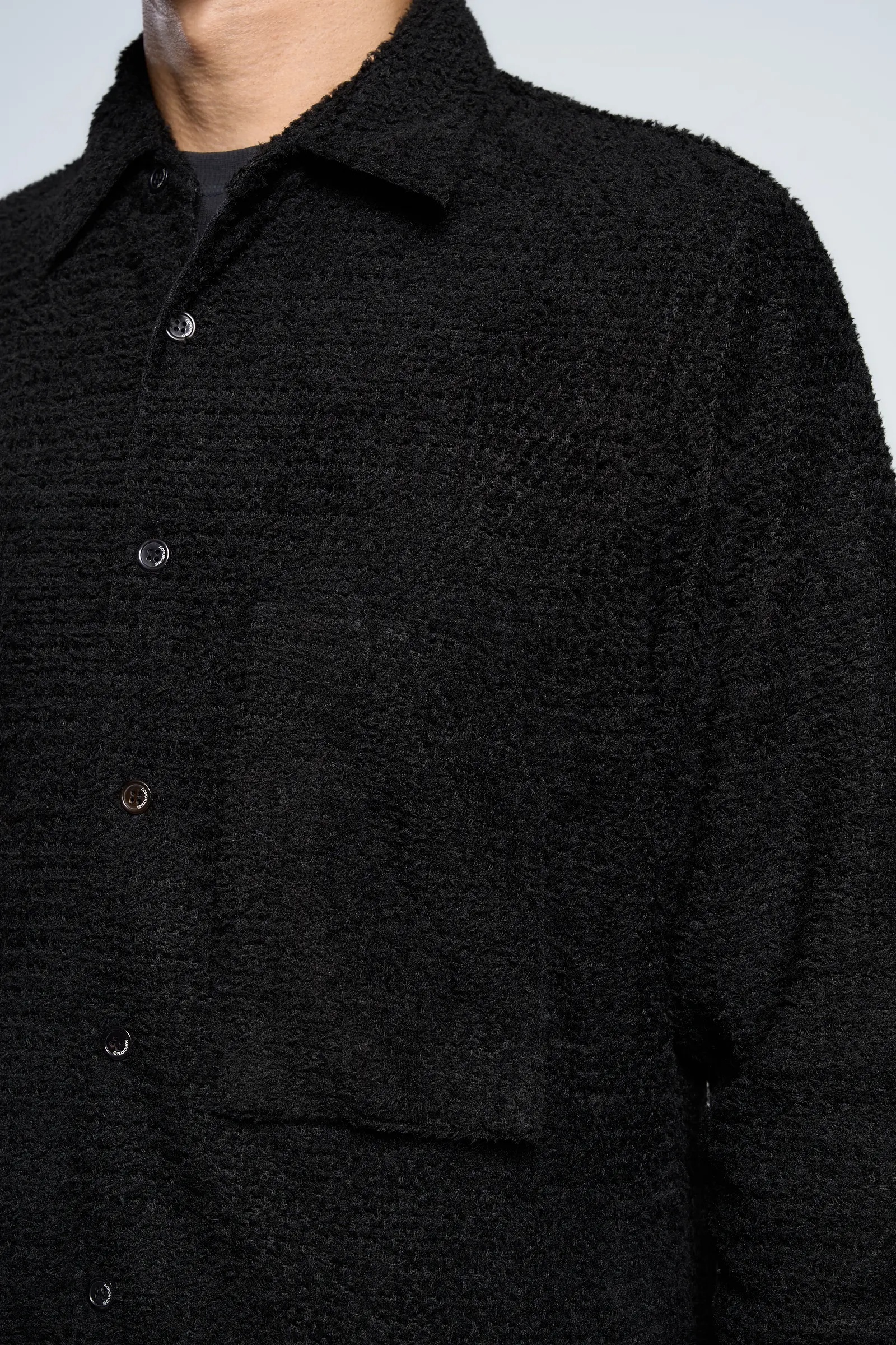 LA1-AD Lofted Knit Fiber Long Sleeve Shirt Black - 15