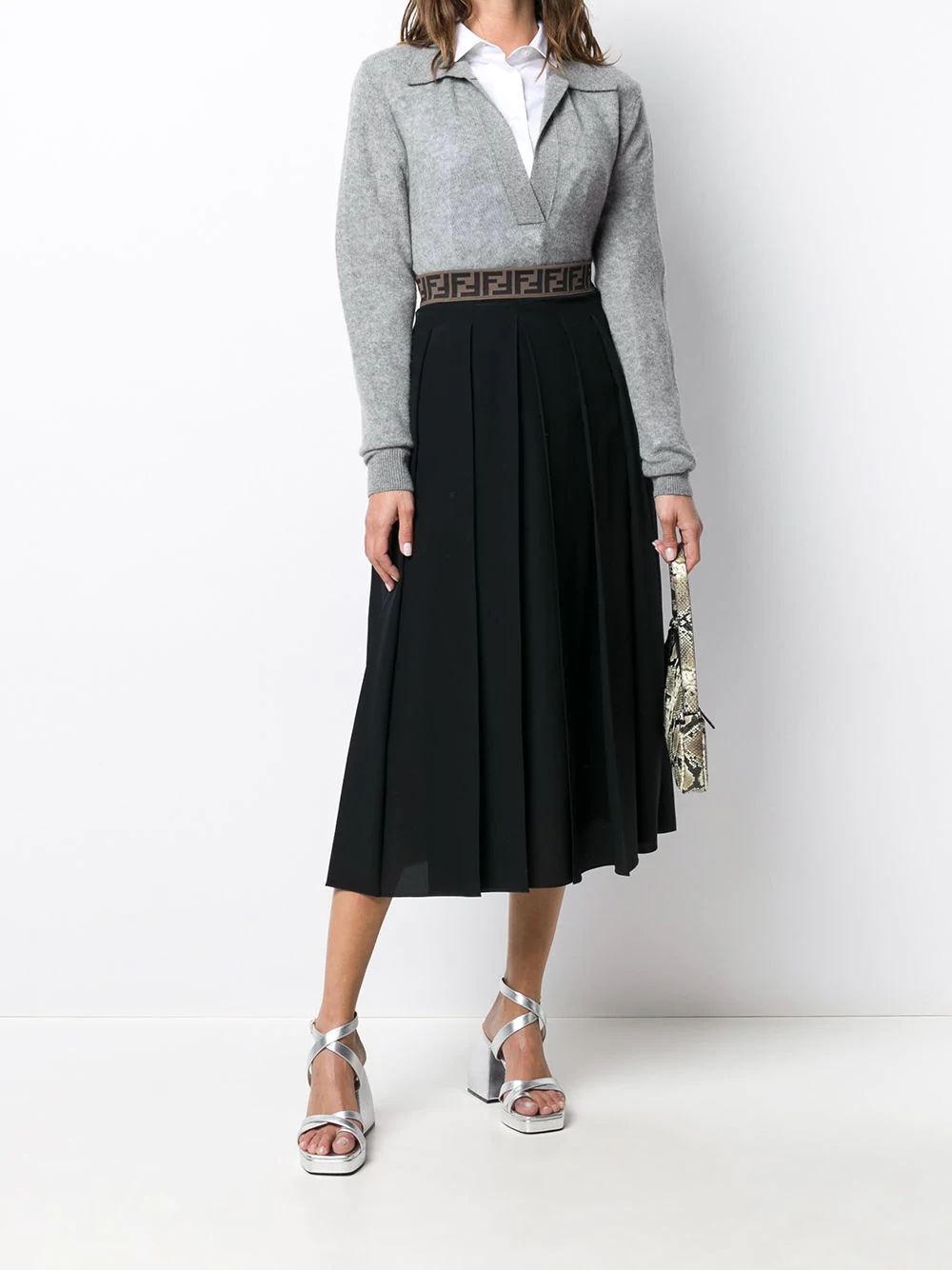 FF motif detail pleated skirt - 2