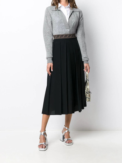 FENDI FF motif detail pleated skirt outlook