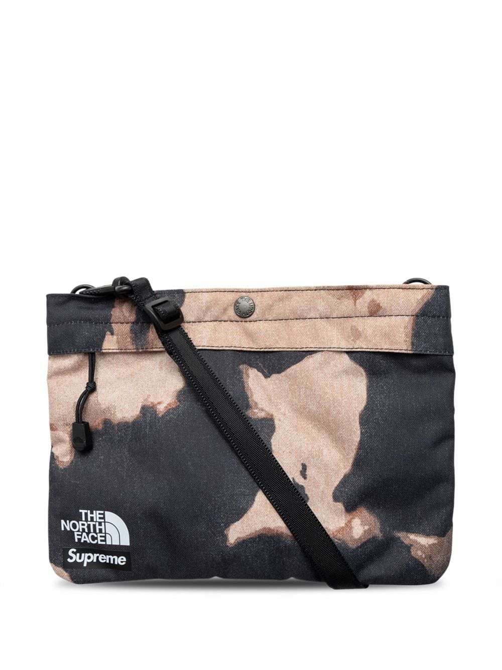 x TNF bleached denim print shoulder bag - 1