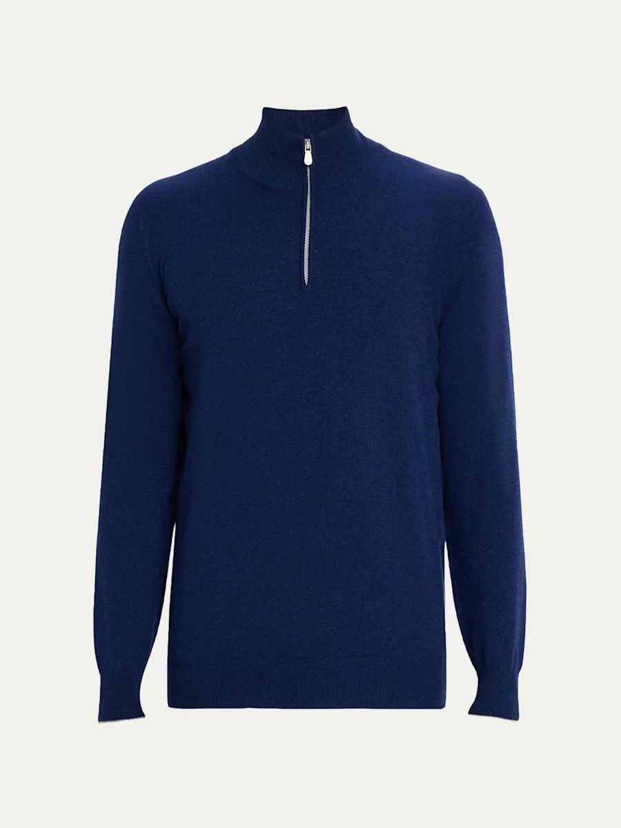 Men's Cashmere Quarter-Zip Sweater - 1