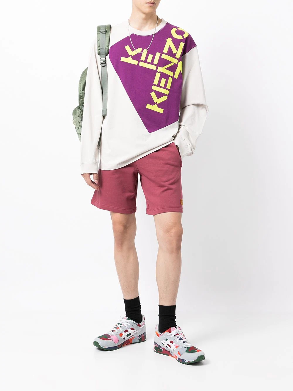 logo-print track shorts - 2