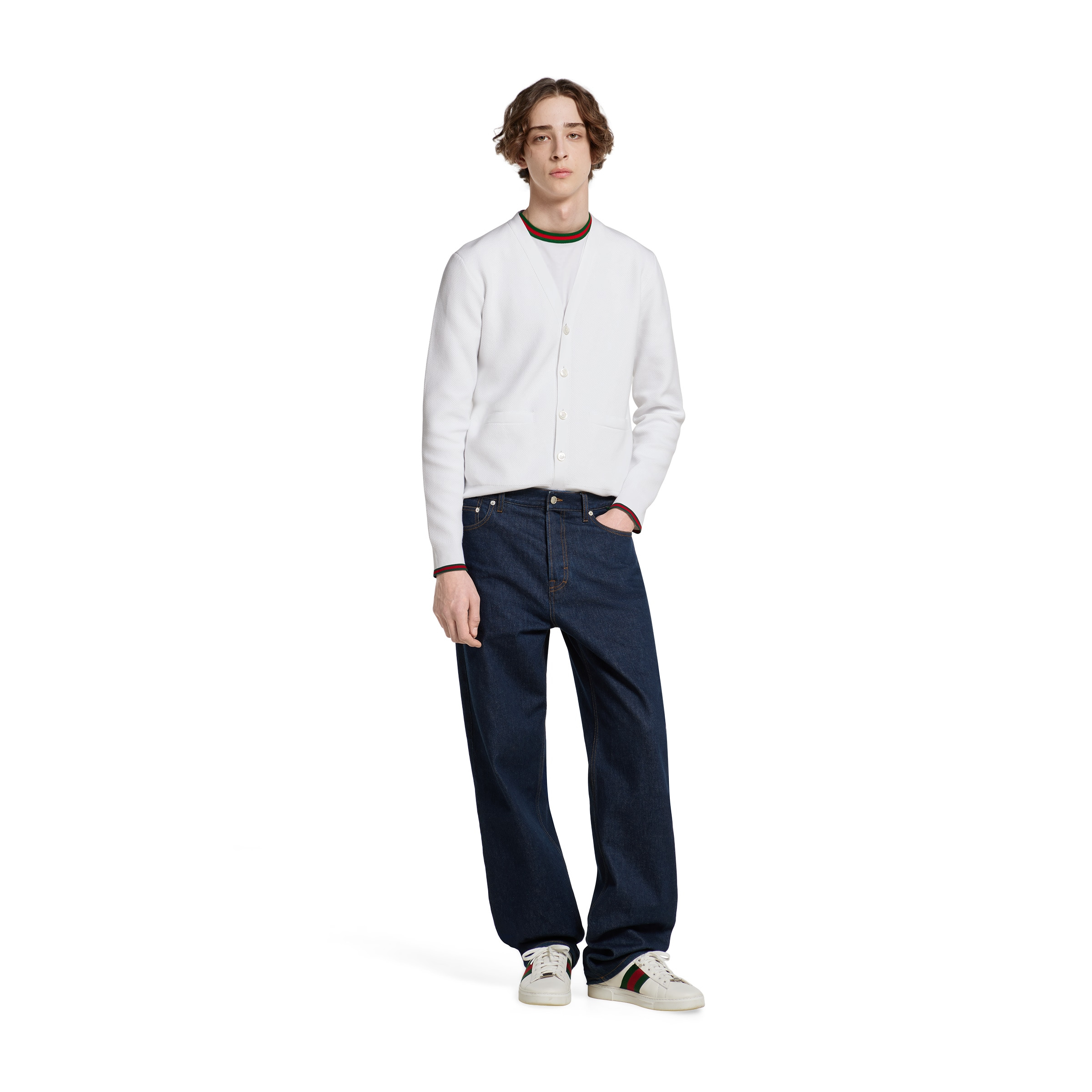 Cotton piquet knit cardigan - 2