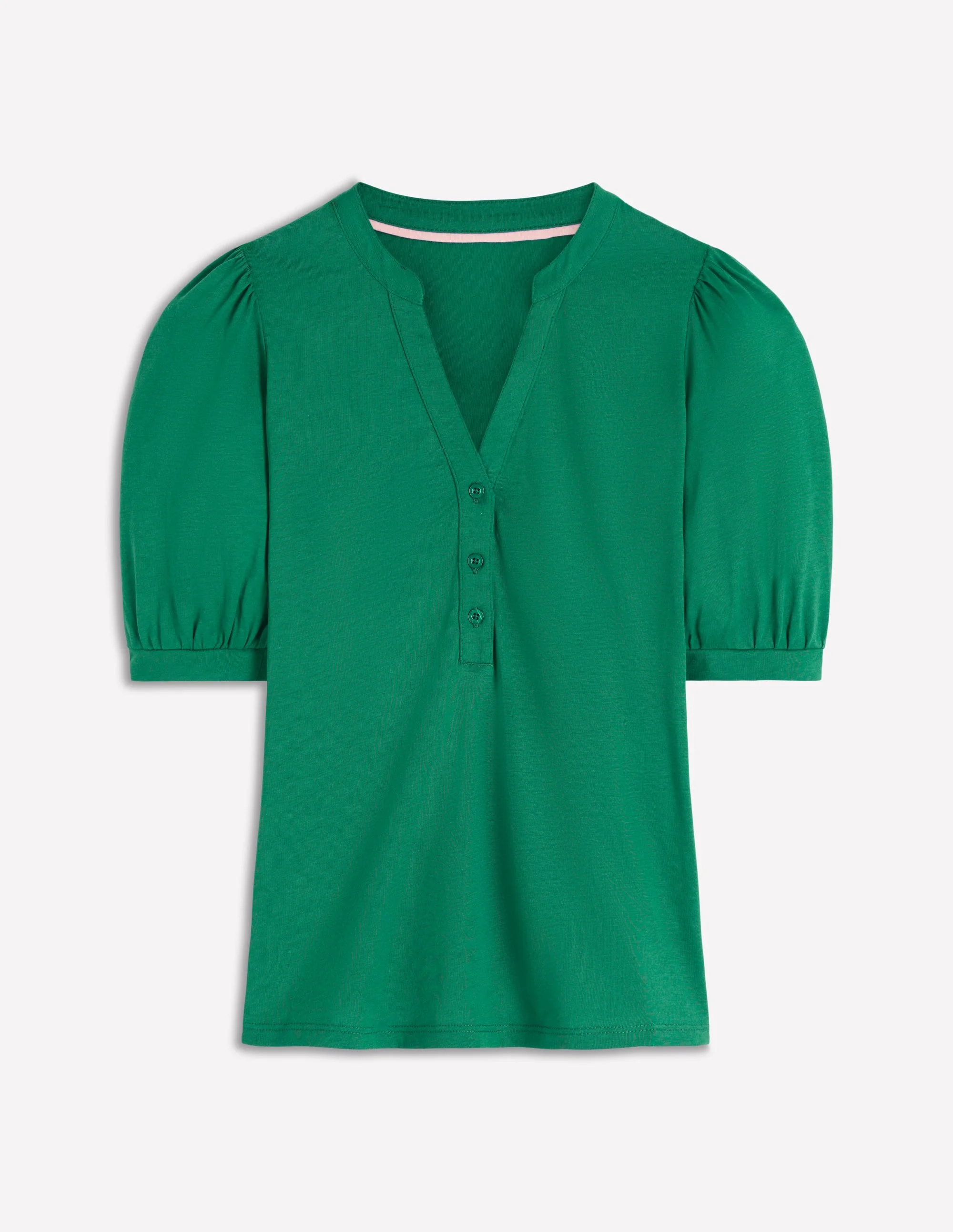 Supersoft Short Sleeve Henley-Jewel Green - 1