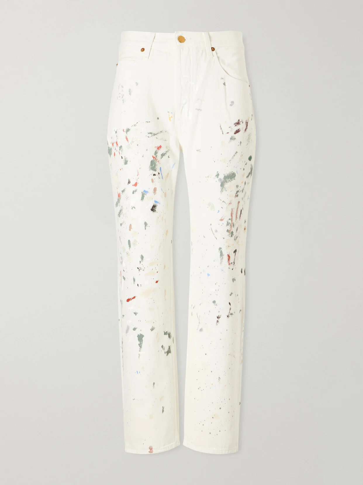 The Slouch Paint-splattered Low-rise Boyfriend Jeans - 1