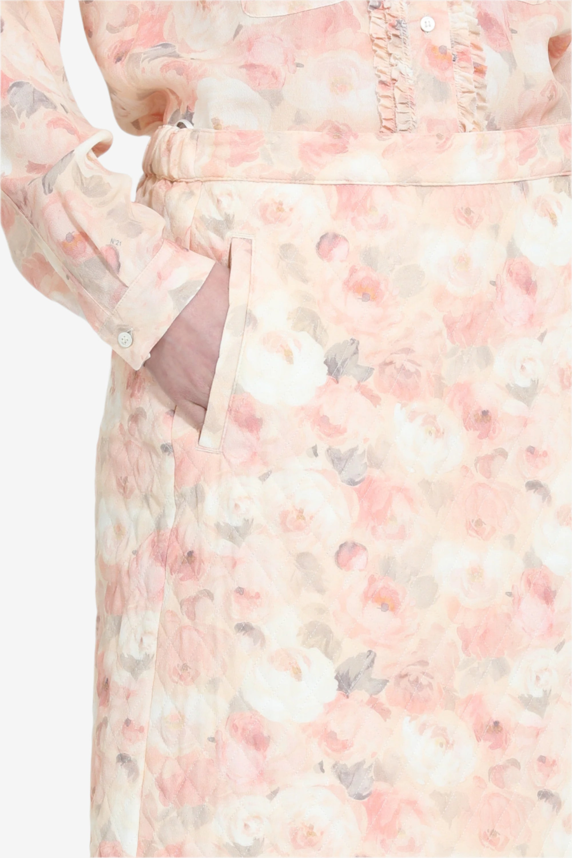 ABOVE-THE-KNEE WRAP SKIRT WITH FLORAL PRINT - 5