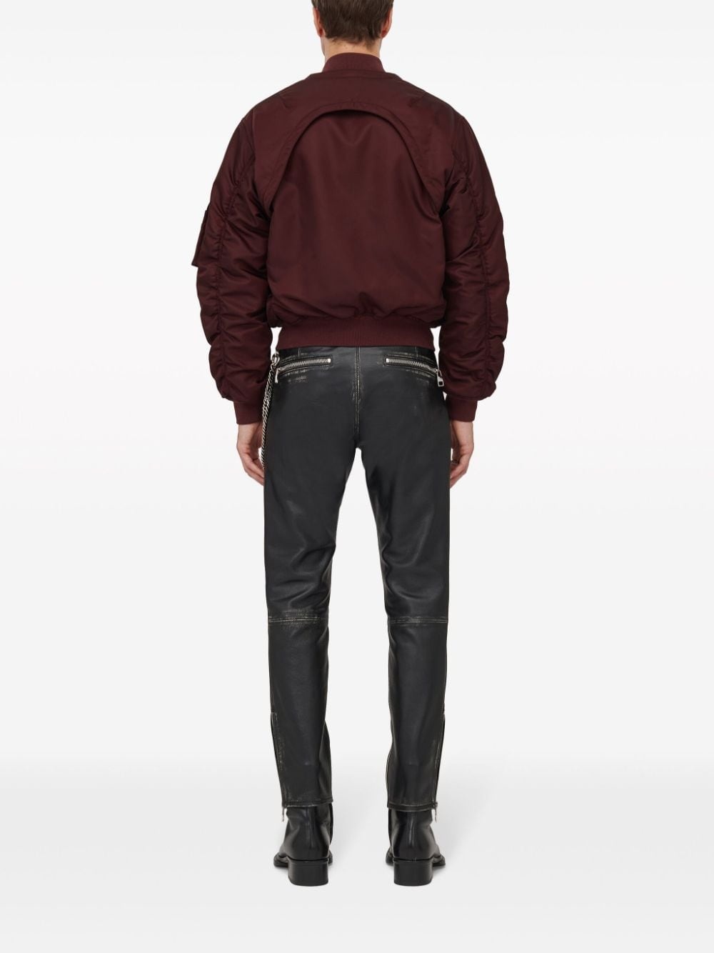 layered zip-up bomber jacket - 4