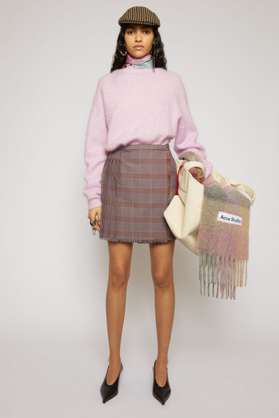 Acne Studios Check mini skirt pink/purple outlook