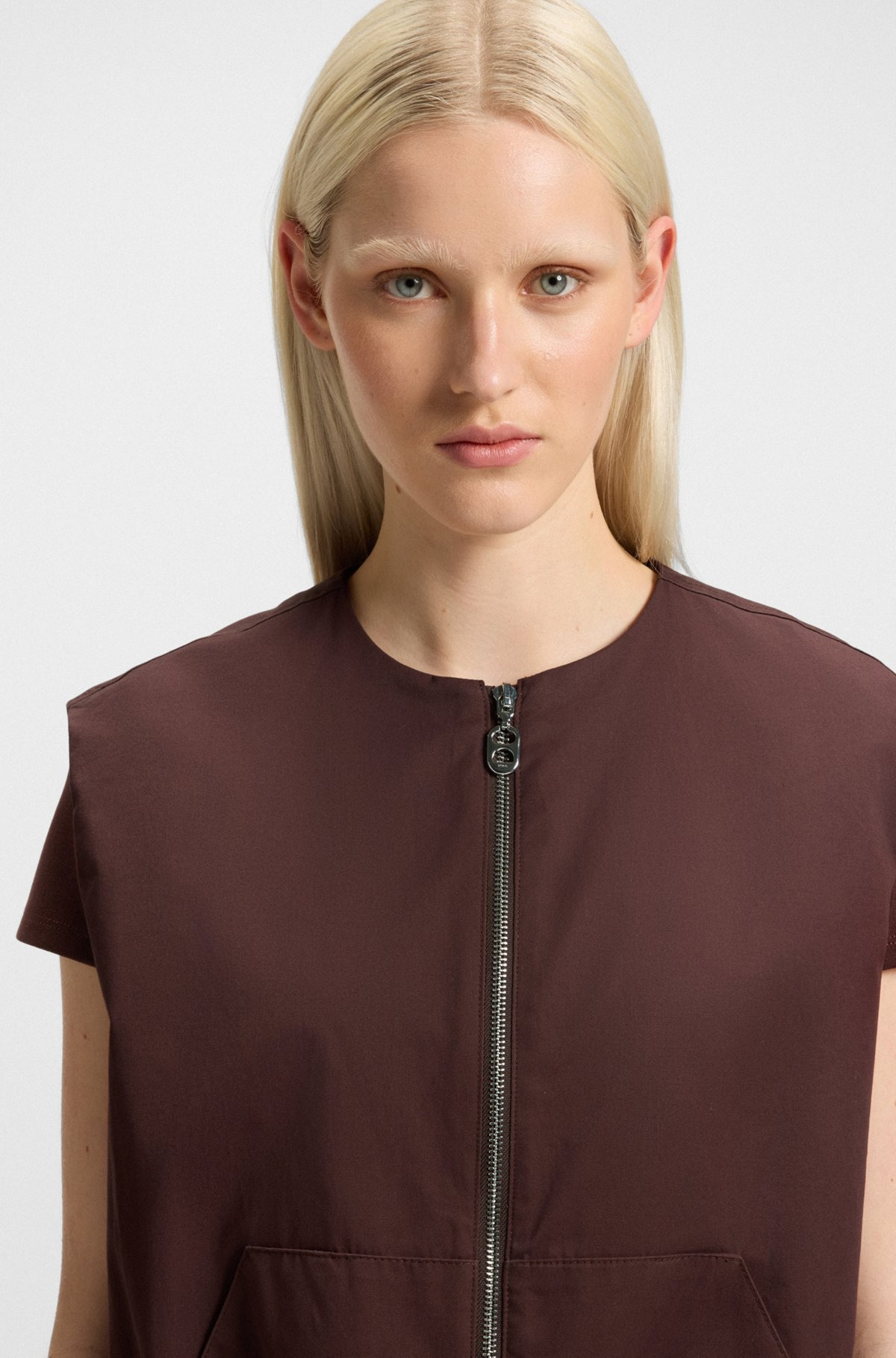 RELAXED-FIT GILET IN COTTON TWILL - 5