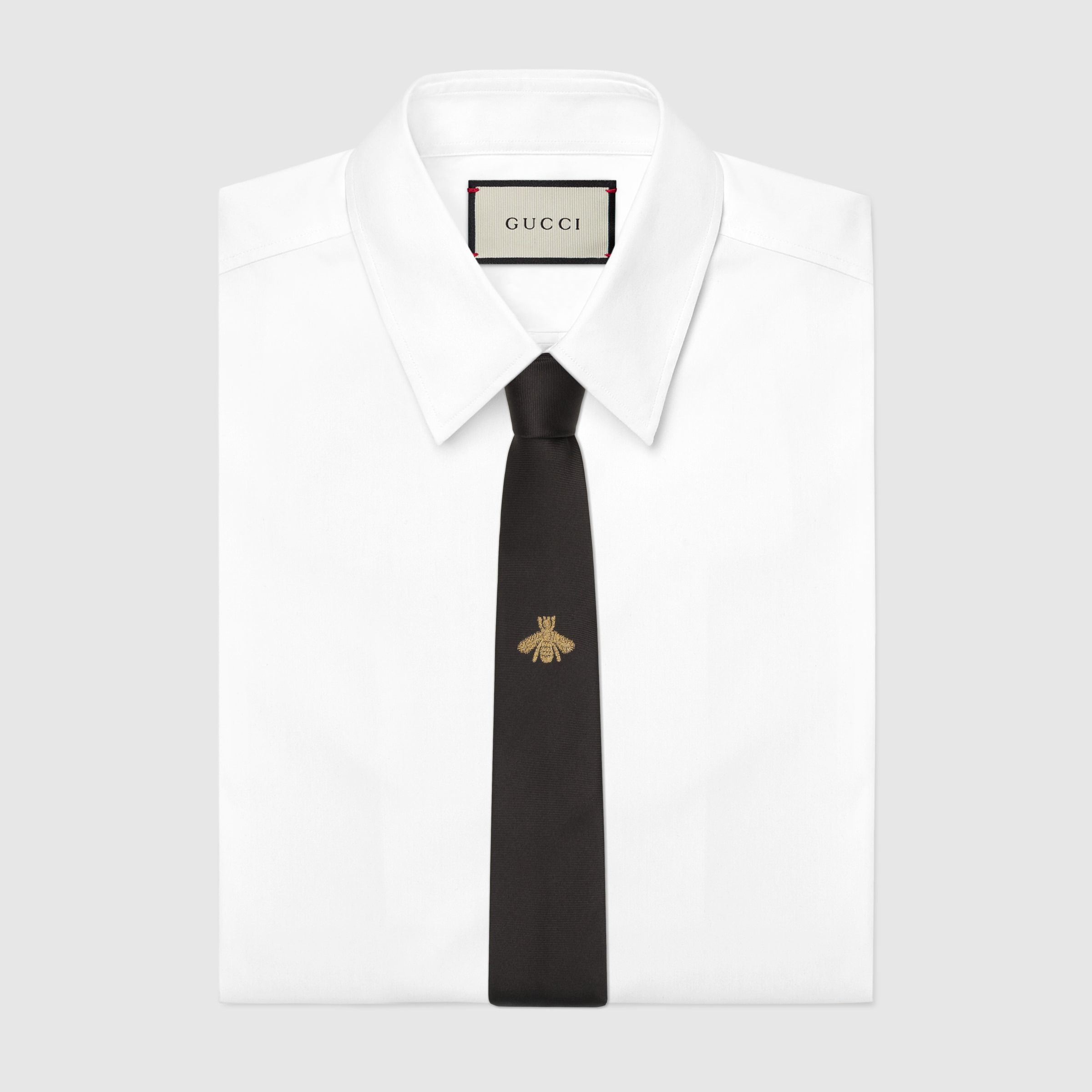 Bee embroidered silk tie - 2