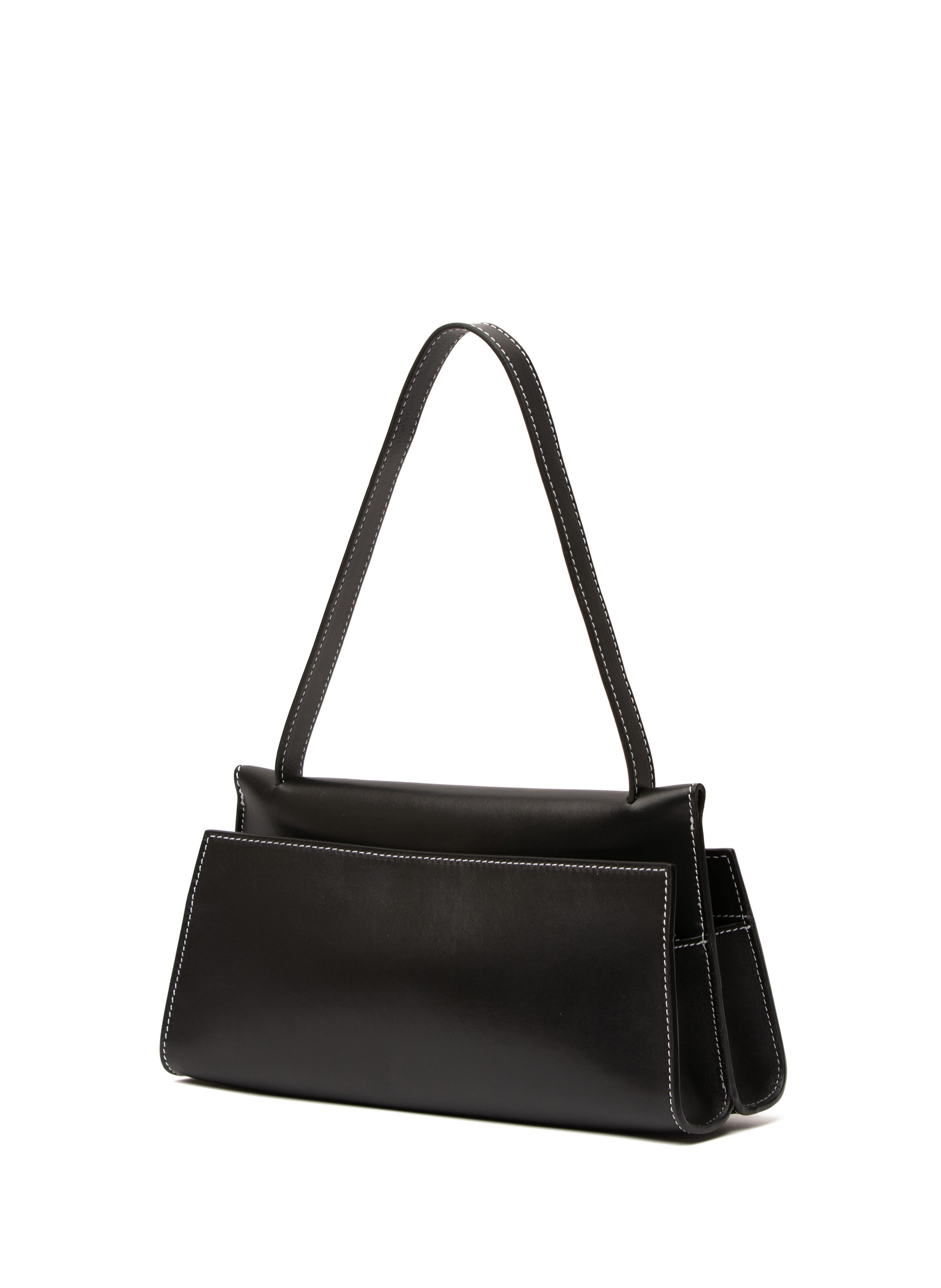 Long Papillon Leather Black/White Stitches - 3