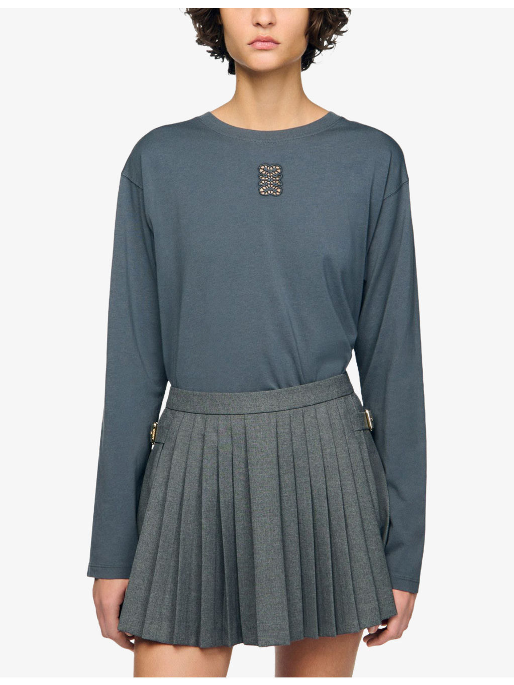 Brand-Embroidered Long-Sleeved Cotton-Jersey T-Shirt - 3