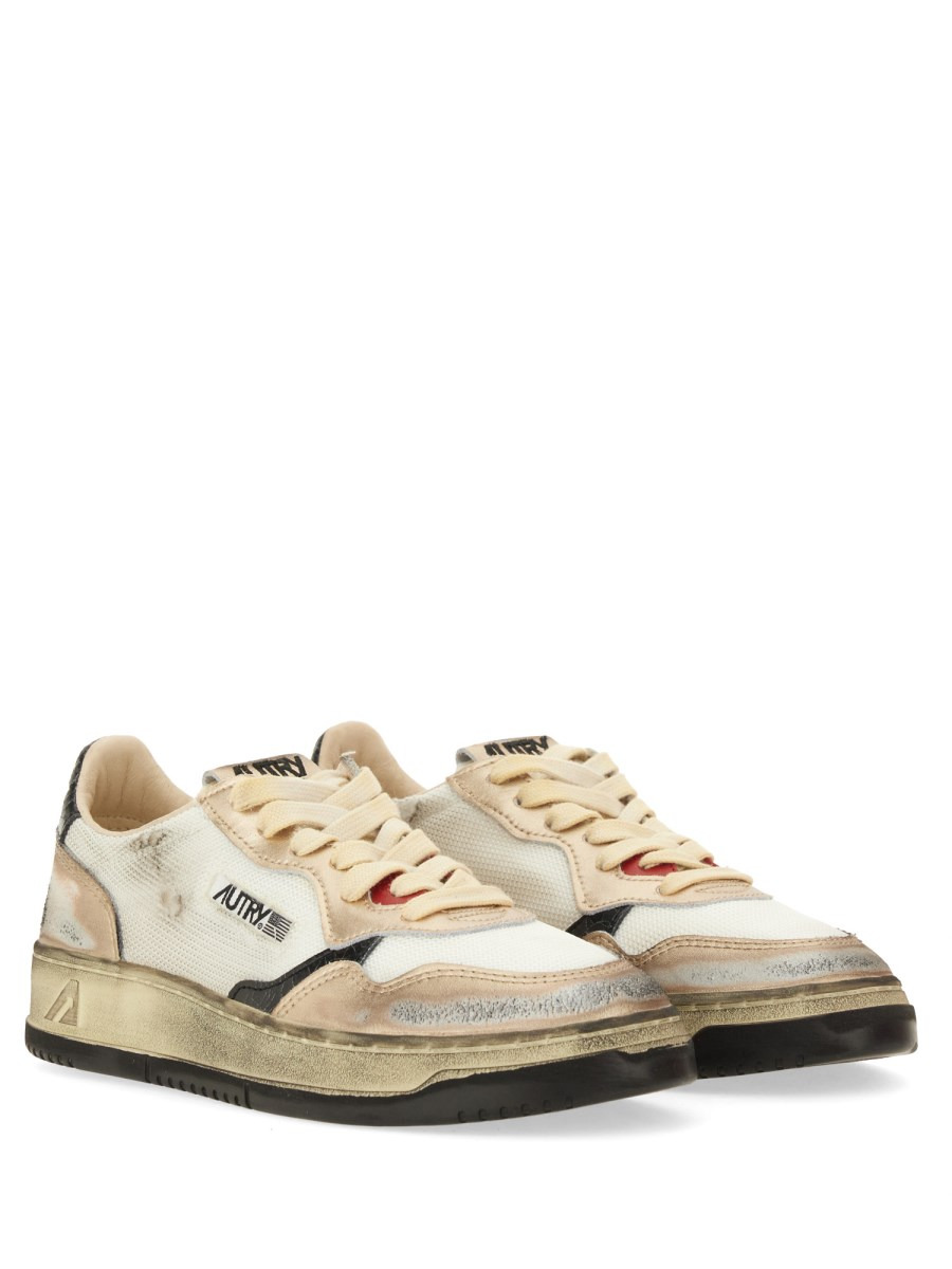 SUPER VINTAGE MESH AND LEATHER SNEAKER - 2