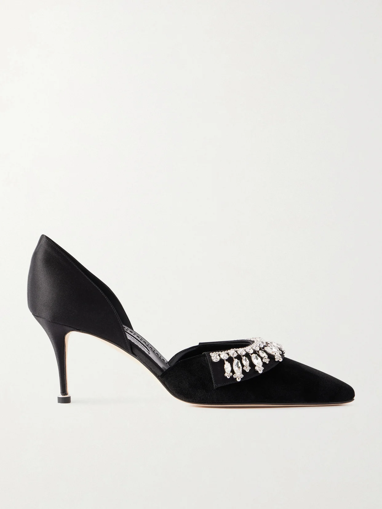 Tulidor 70 Crystal-embellished Velvet Pumps - 1