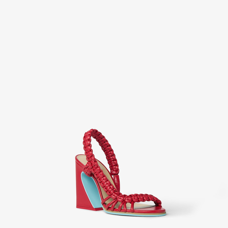 Fendi Arco Red leather high-heeled sandals 2
