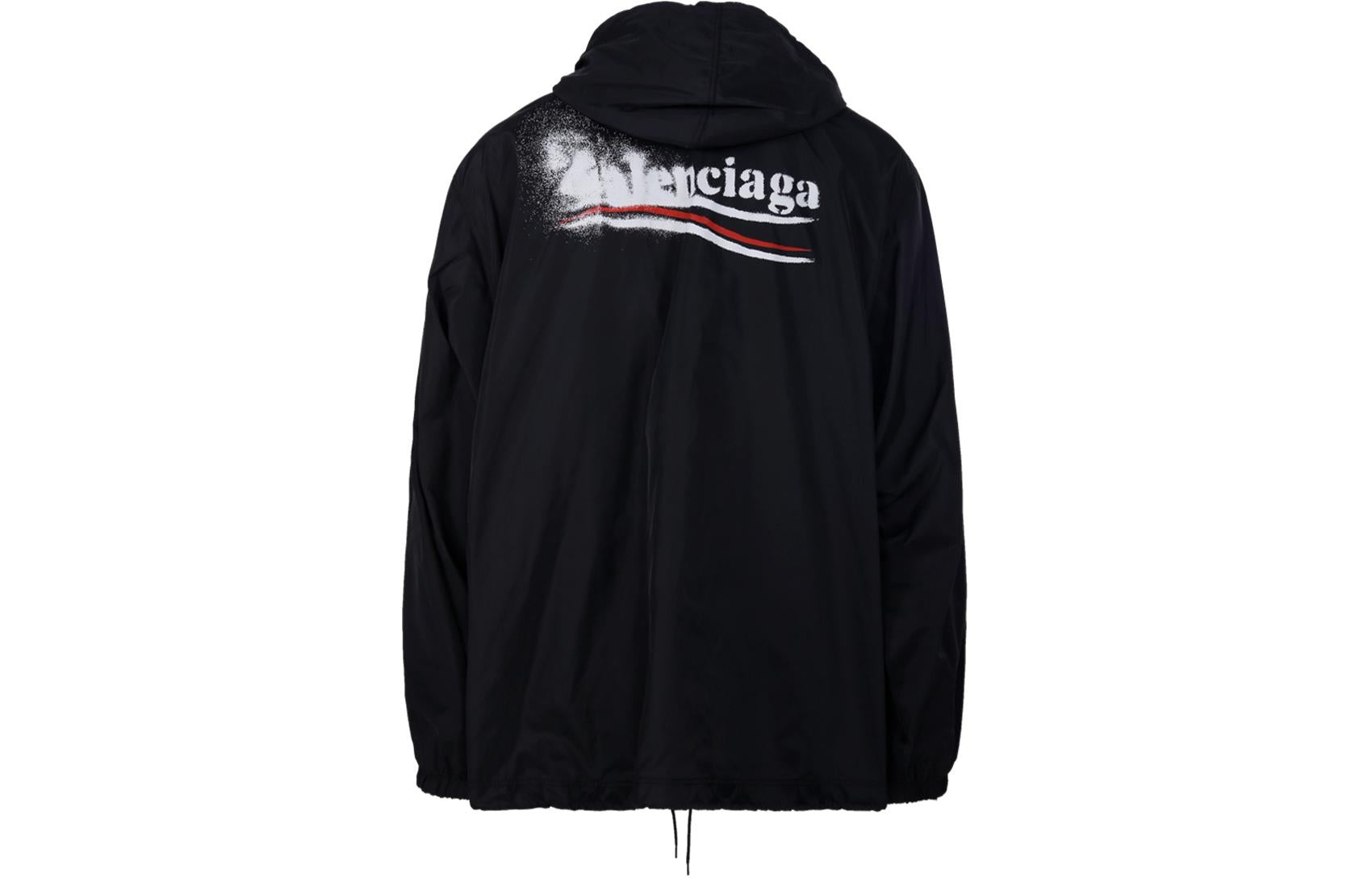 Balenciaga Political Stencil Windbreaker 'Black' 791285TPO061000 - 2