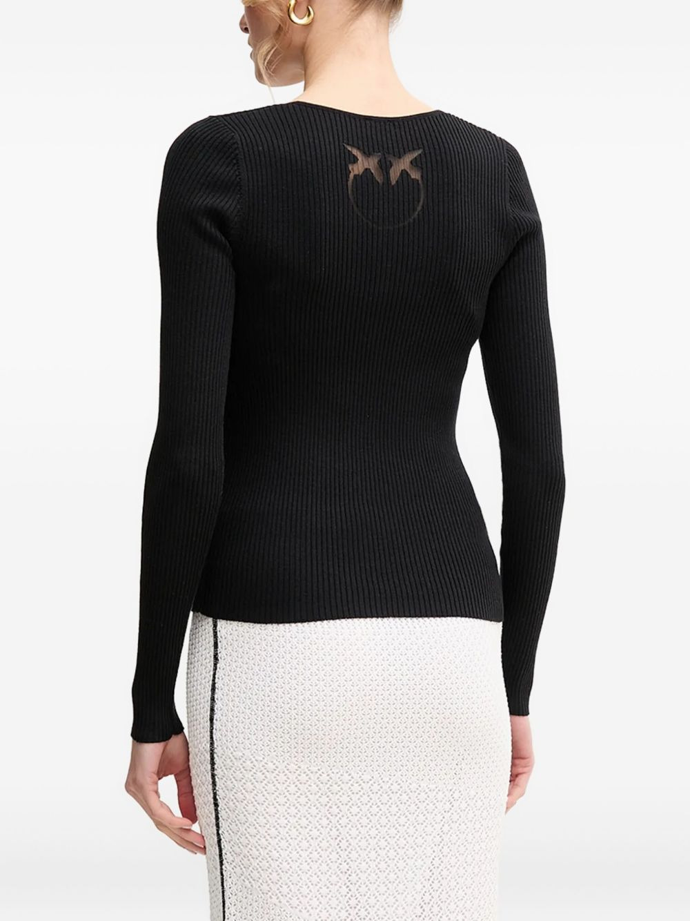 long-sleeved ribbed top - 3