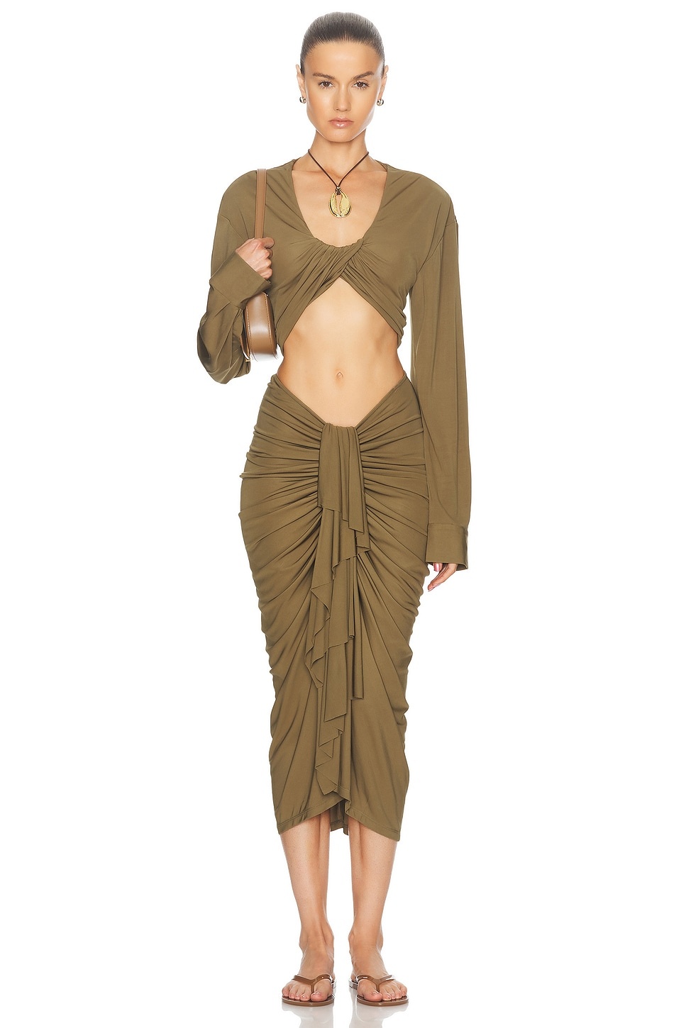 Vivenda Drape Midi Skirt - 5