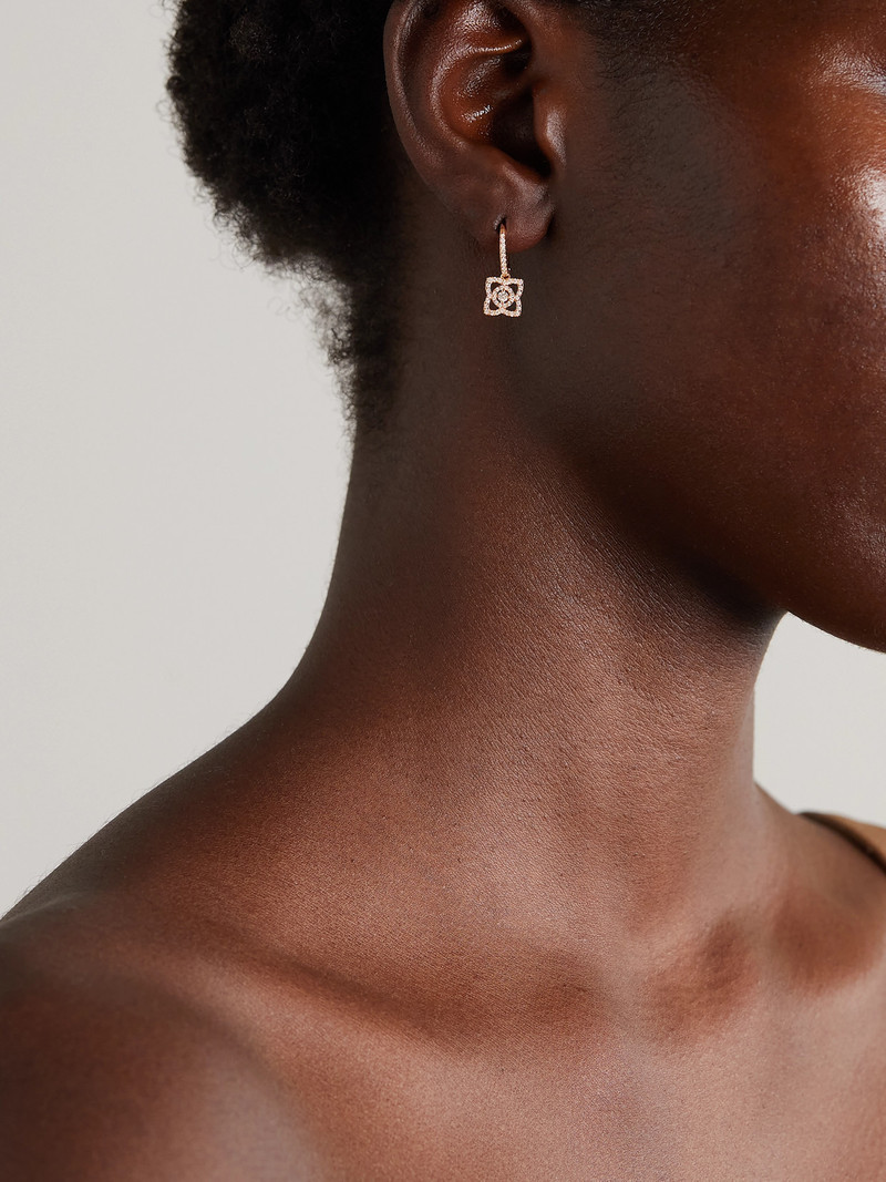 De Beers Enchanted Lotus 18-karat Rose Gold Diamond Hoop Earrings outlook