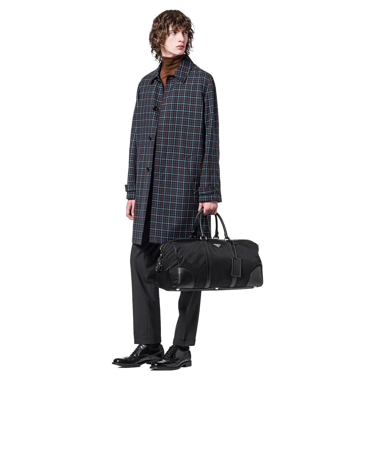 Nylon and Saffiano leather duffel bag - 7