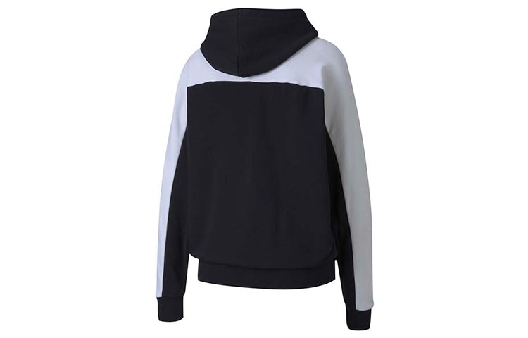 (WMNS) PUMA Small Logo Hoodie 'Black White' 597447-01 - 2