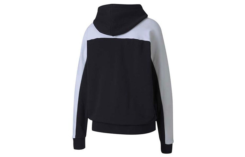 PUMA (WMNS) PUMA Small Logo Hoodie 'Black White' 597447-01 outlook