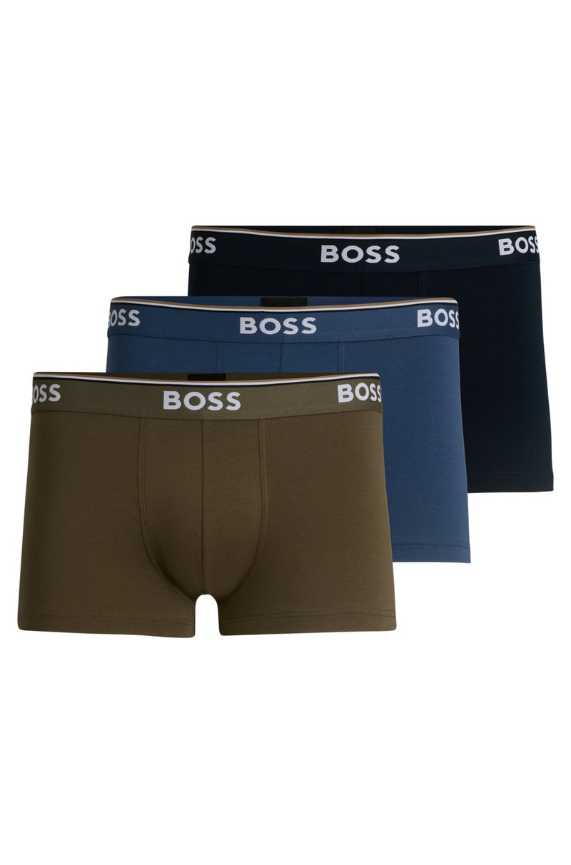 THREE-PACK OF STRETCH-COTTON TRUNKS WITH LOGO WAISTBANDS 1
