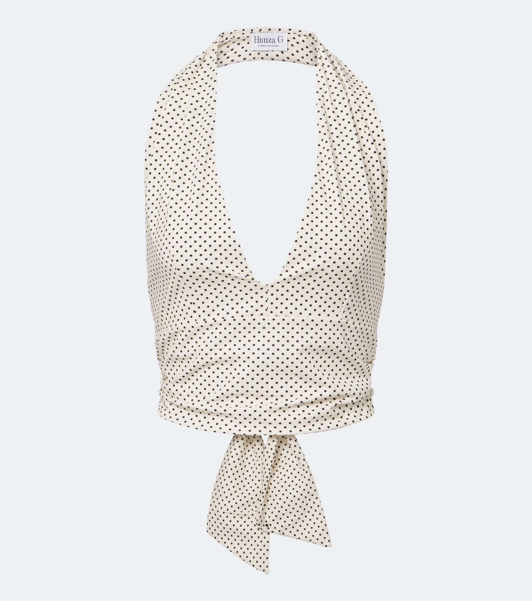 Polka-dot halterneck crop top - 1