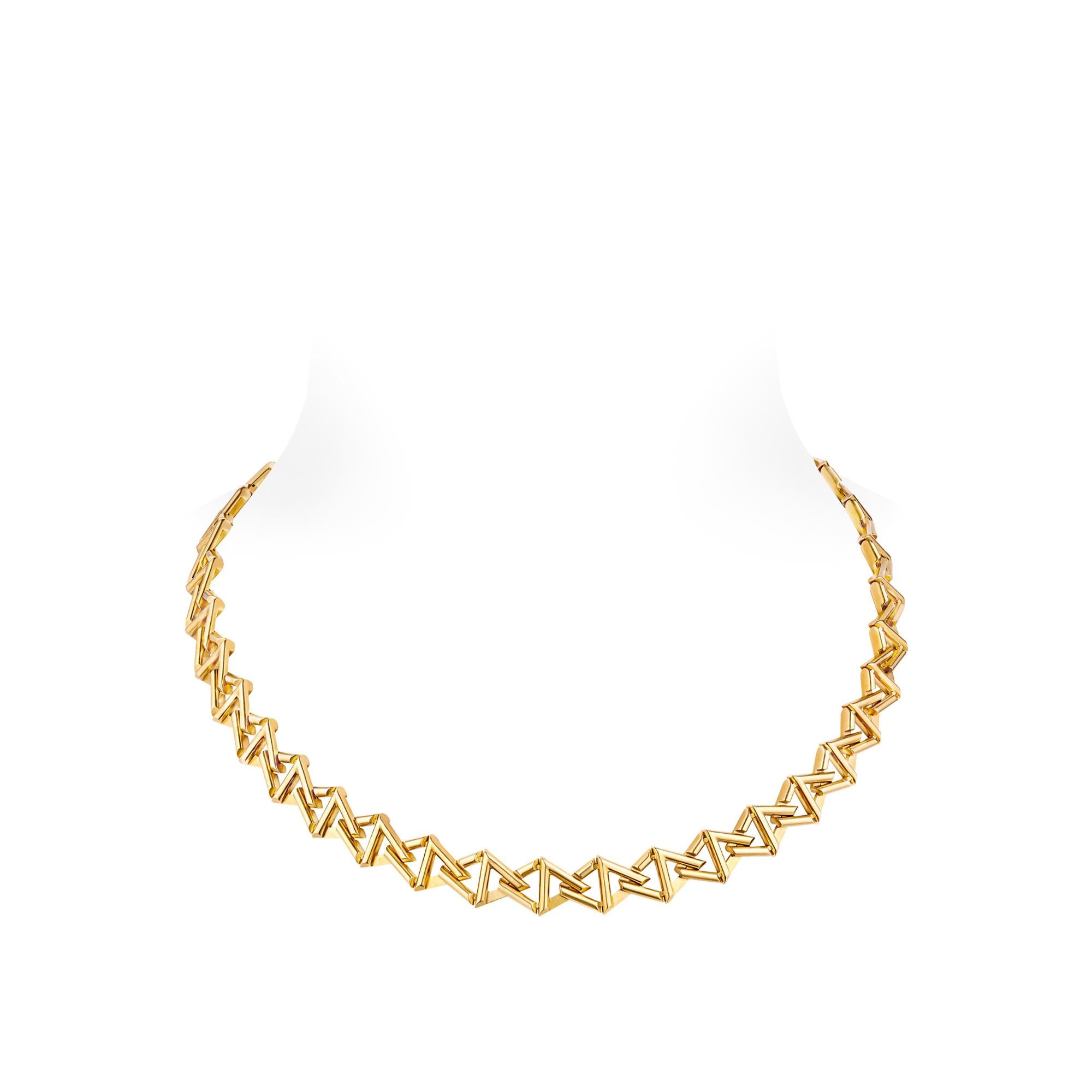 LV Volt Curb Chain Necklace, Yellow Gold - 1