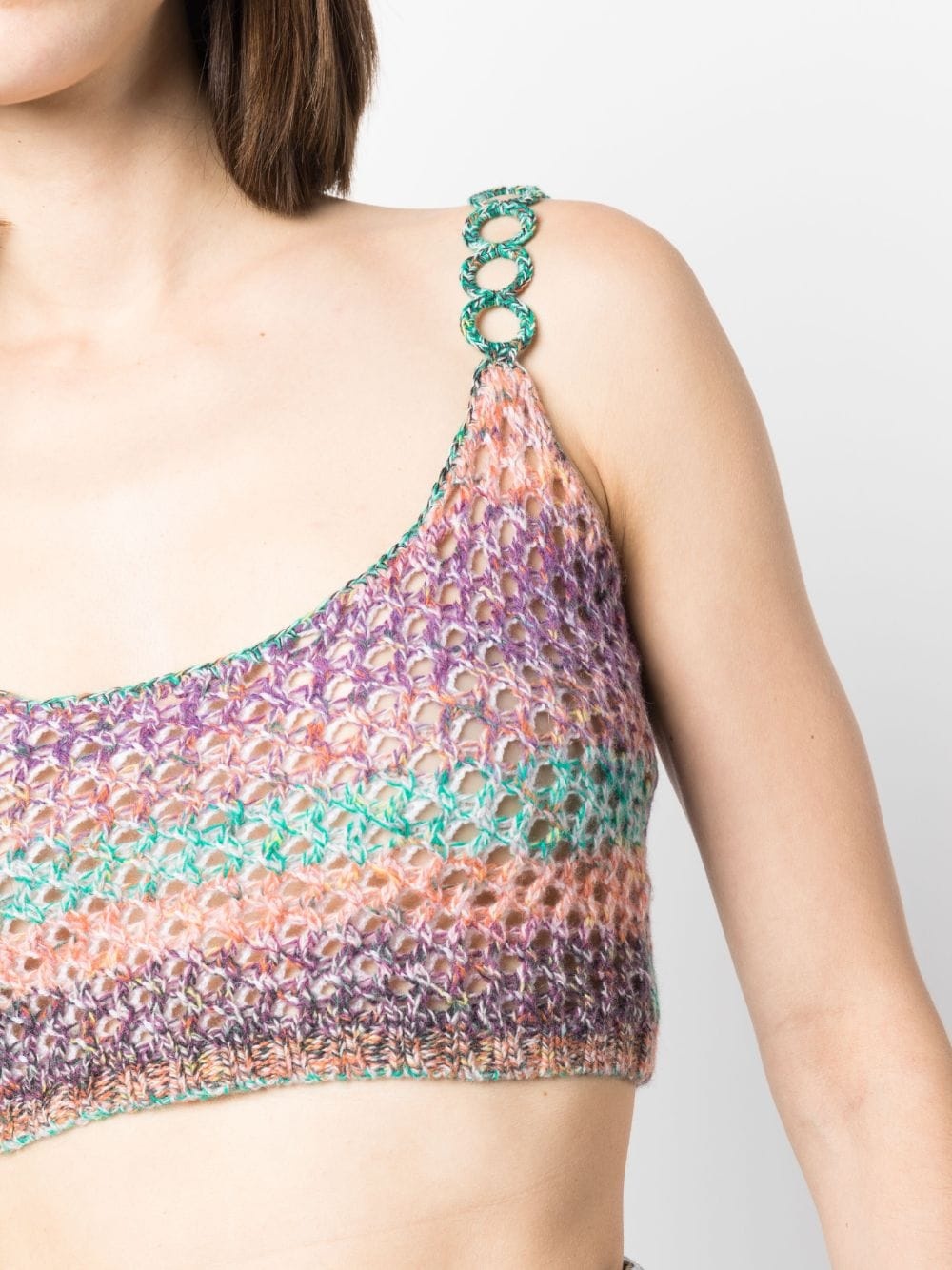 crochet-knit cropped tank top - 5