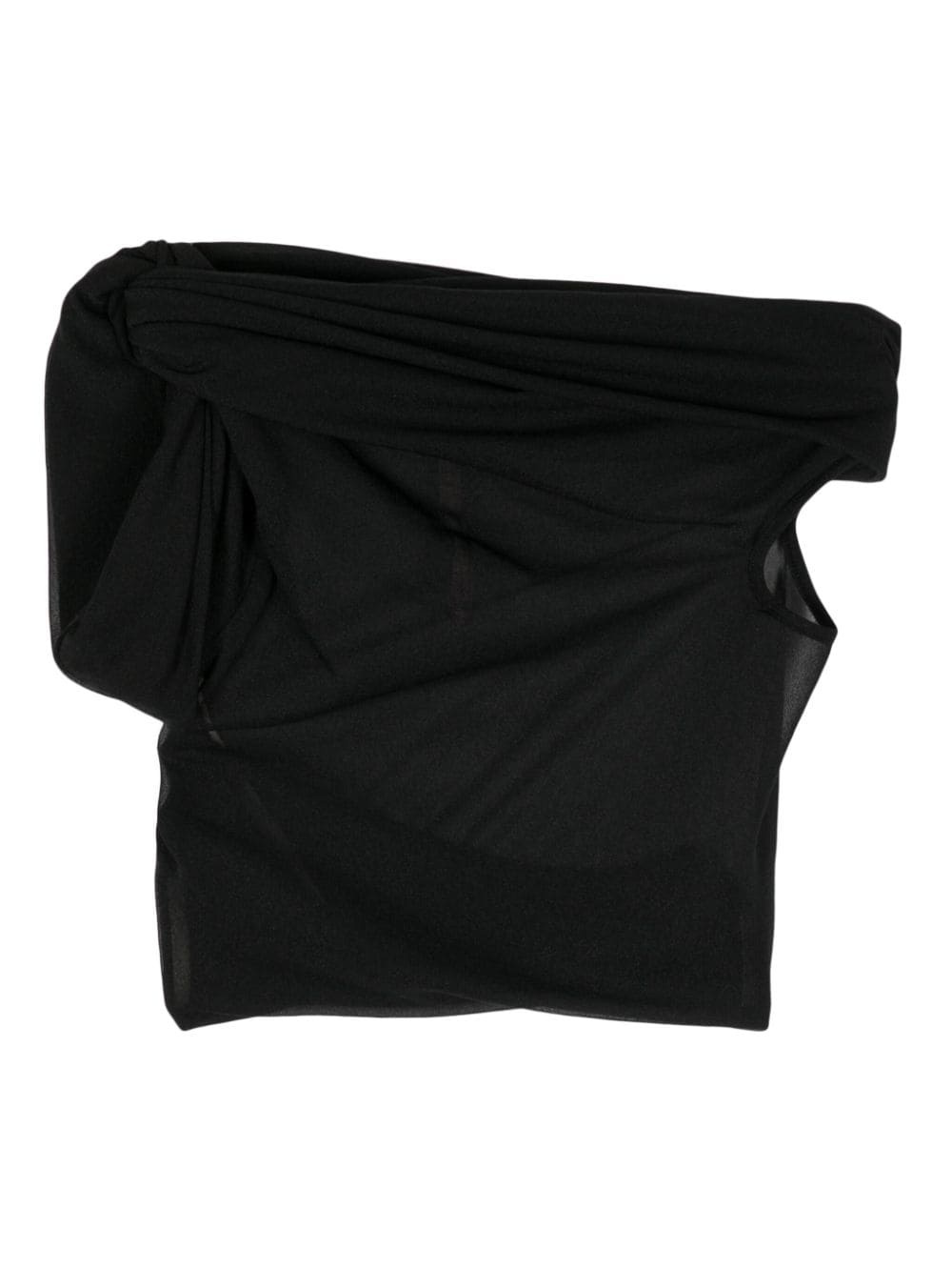 asymmetric jersey top - 2