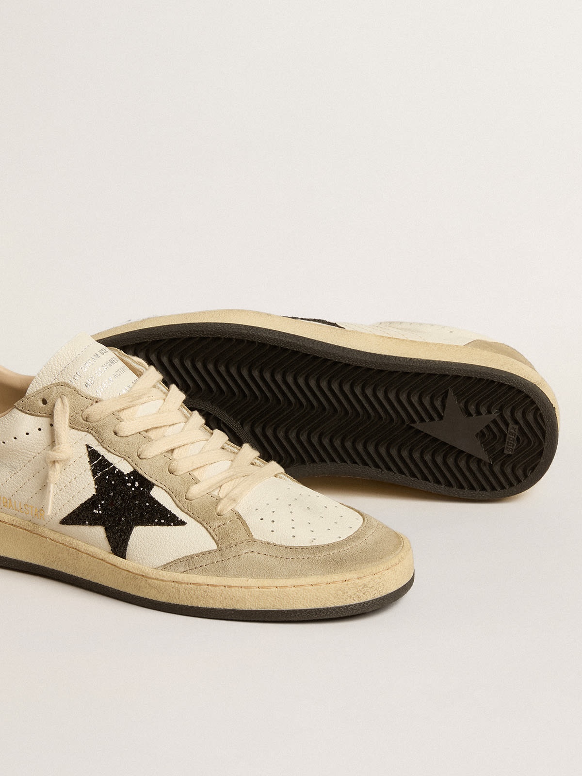 Ball Star in nappa and suede with black glitter star and heel tab - 3