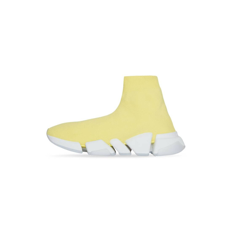 BALENCIAGA Women's Speed 2.0 Recycled Knit Sneaker With Transparent Sole in Yellow outlook