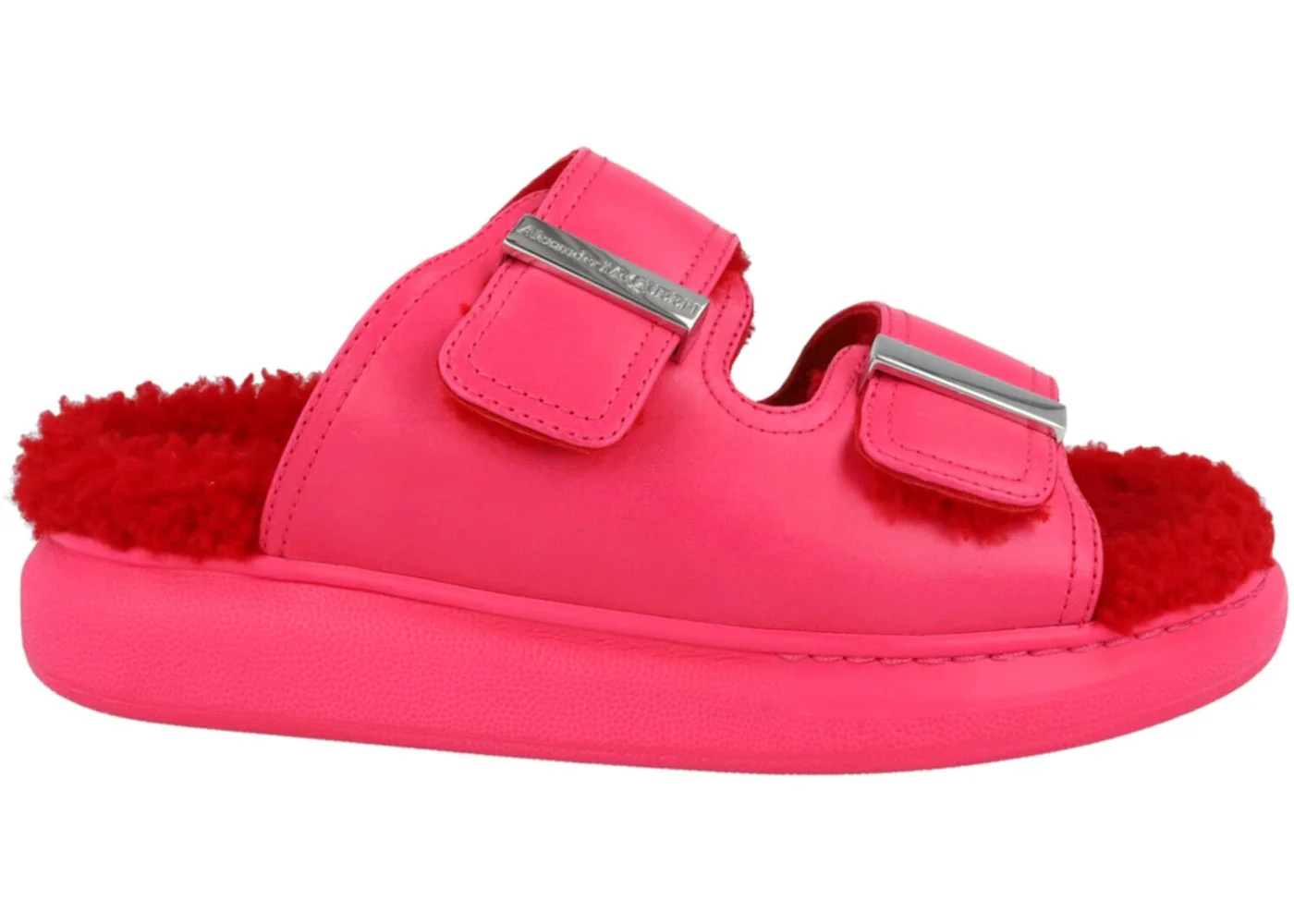 Alexander McQueen Oversized Hybrid Slides Pink Silver (Women's) - 1
