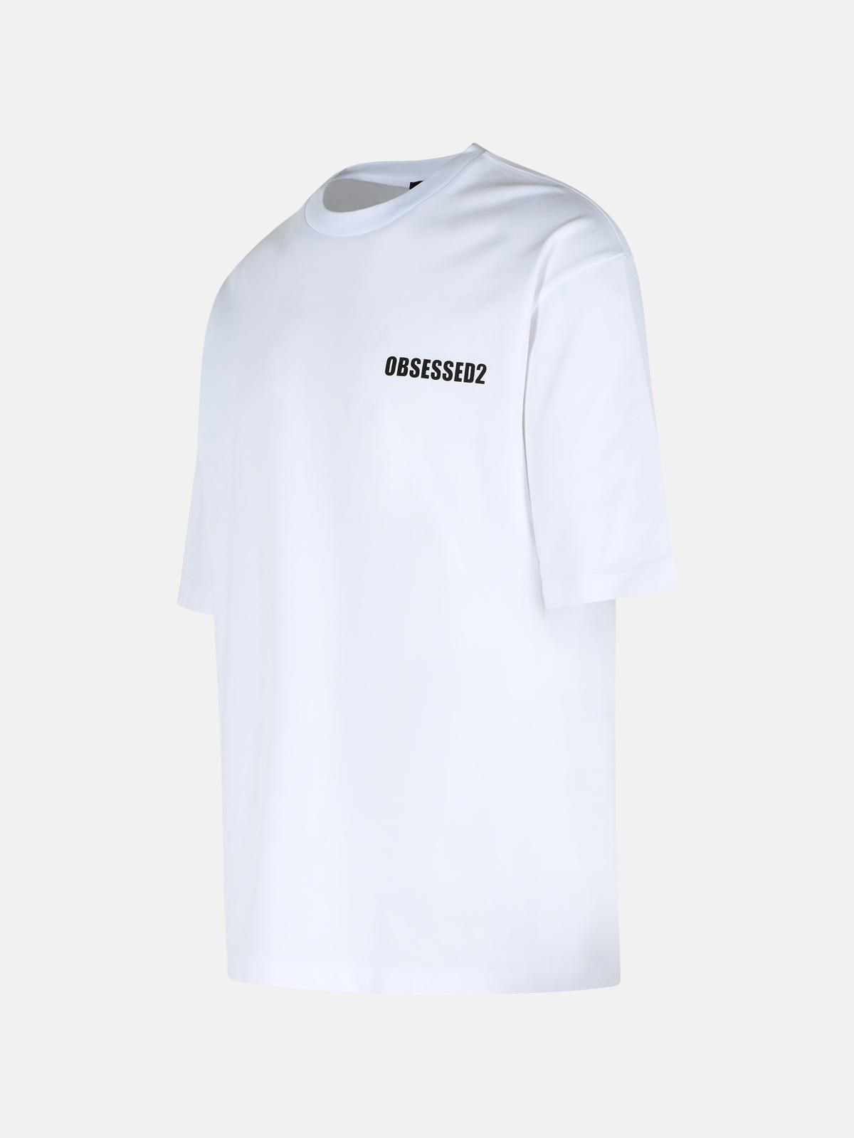 'OBSESSED' BLACK COTTON T-SHIRT - 2