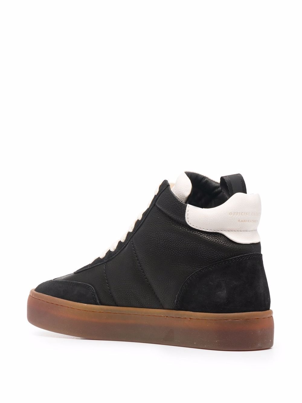 Kombined high-top leather sneakers - 3