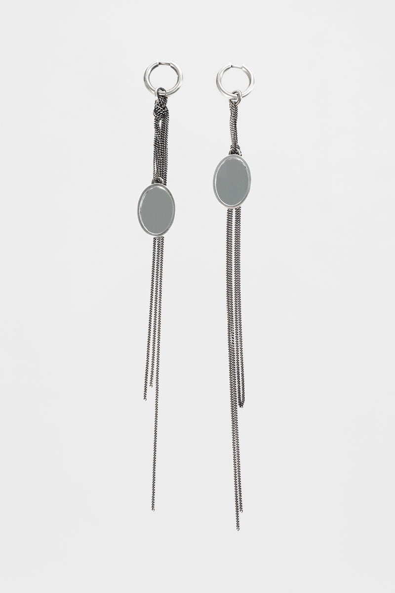 Ann Demeulemeester Alda Mirror シルバーミラーチェーンピアス Ann Demeulemeester Alda Mirror Earrings | REVERSIBLE