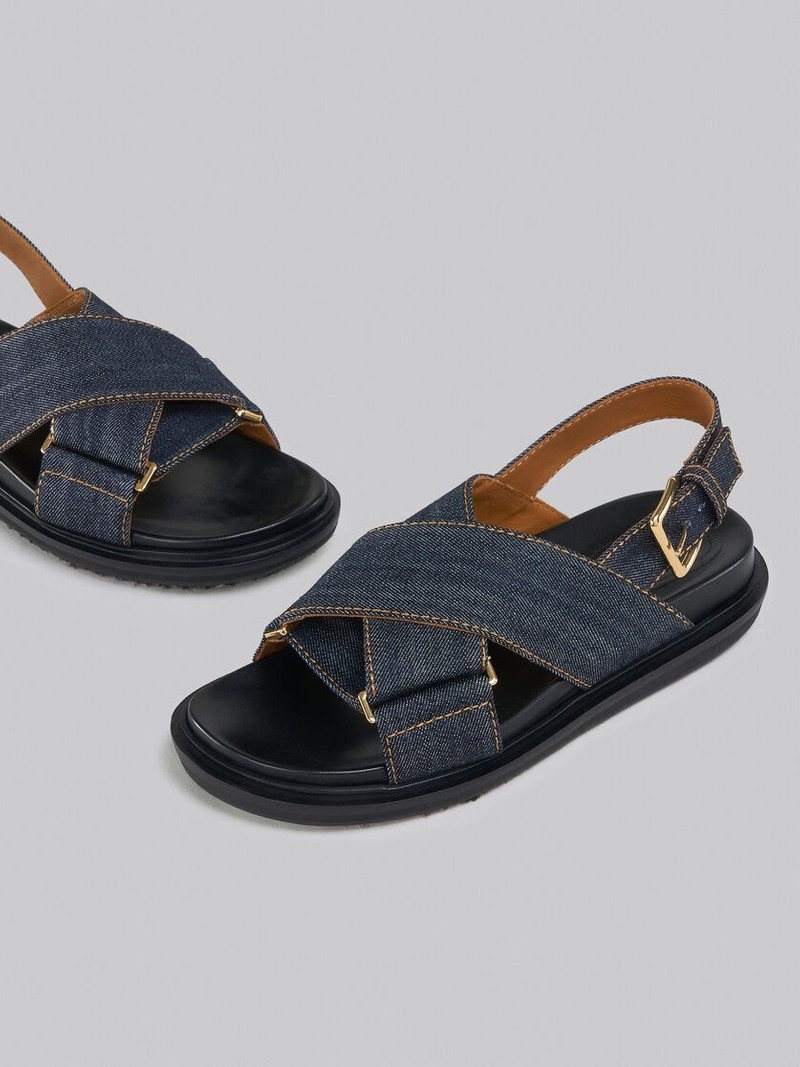 BLUE DENIM CRISS-CROSS SANDAL 5