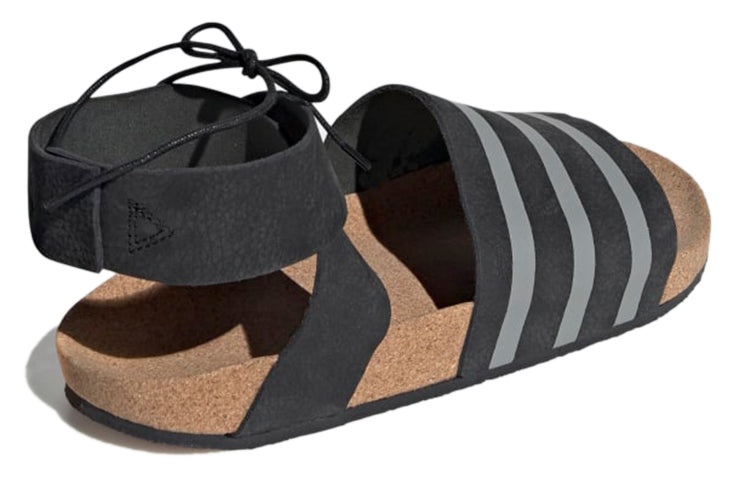 (WMNS) adidas Adilette Ankle Wrap Sandals Black/Grey EG3850 - 4