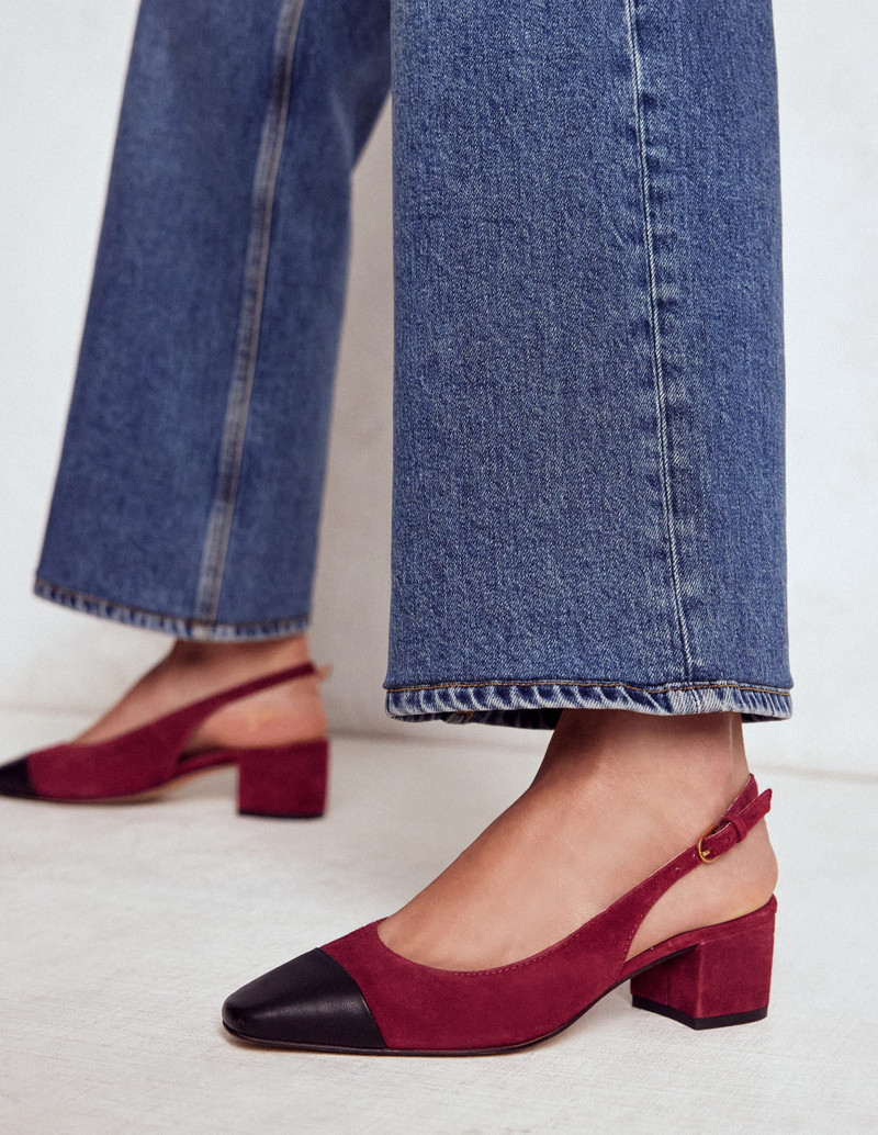 BODEN Ailsa Block Heel Slingbacks-Oxblood outlook