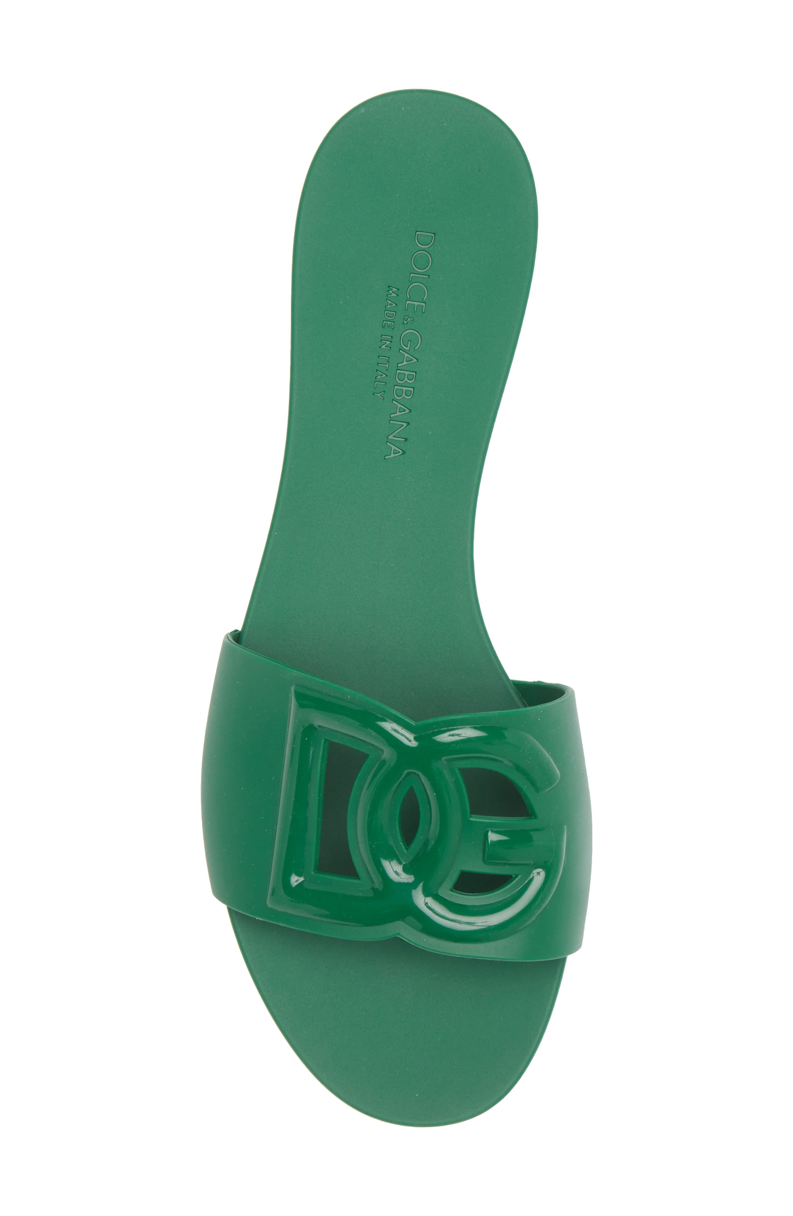 Dolce&Gabbana Bianca Interlock Slide Sandal in Green at Nordstrom - 5