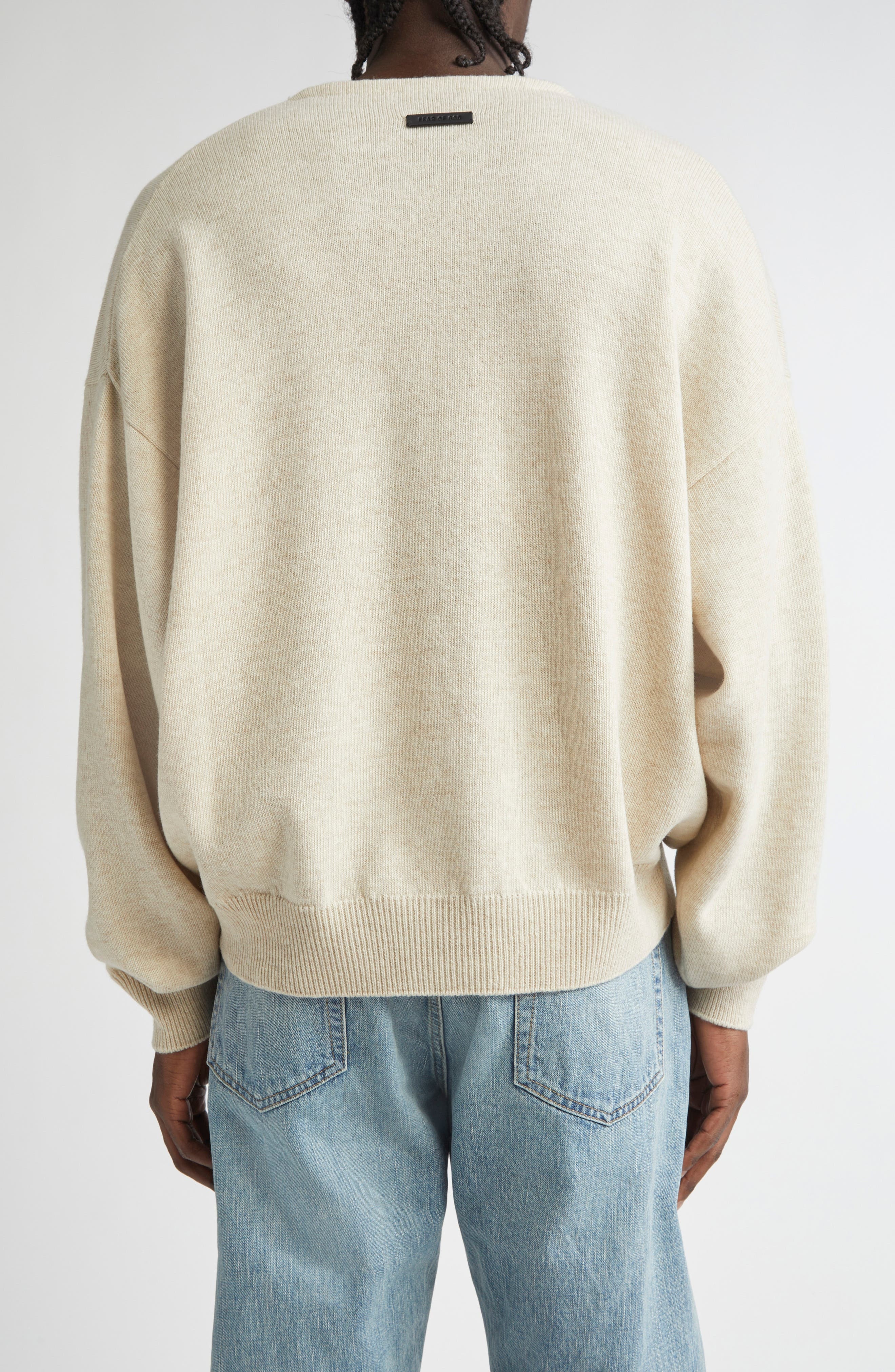 Fear of God Fine Knit Merino Wool Henley in Heather Beige at Nordstrom - 3