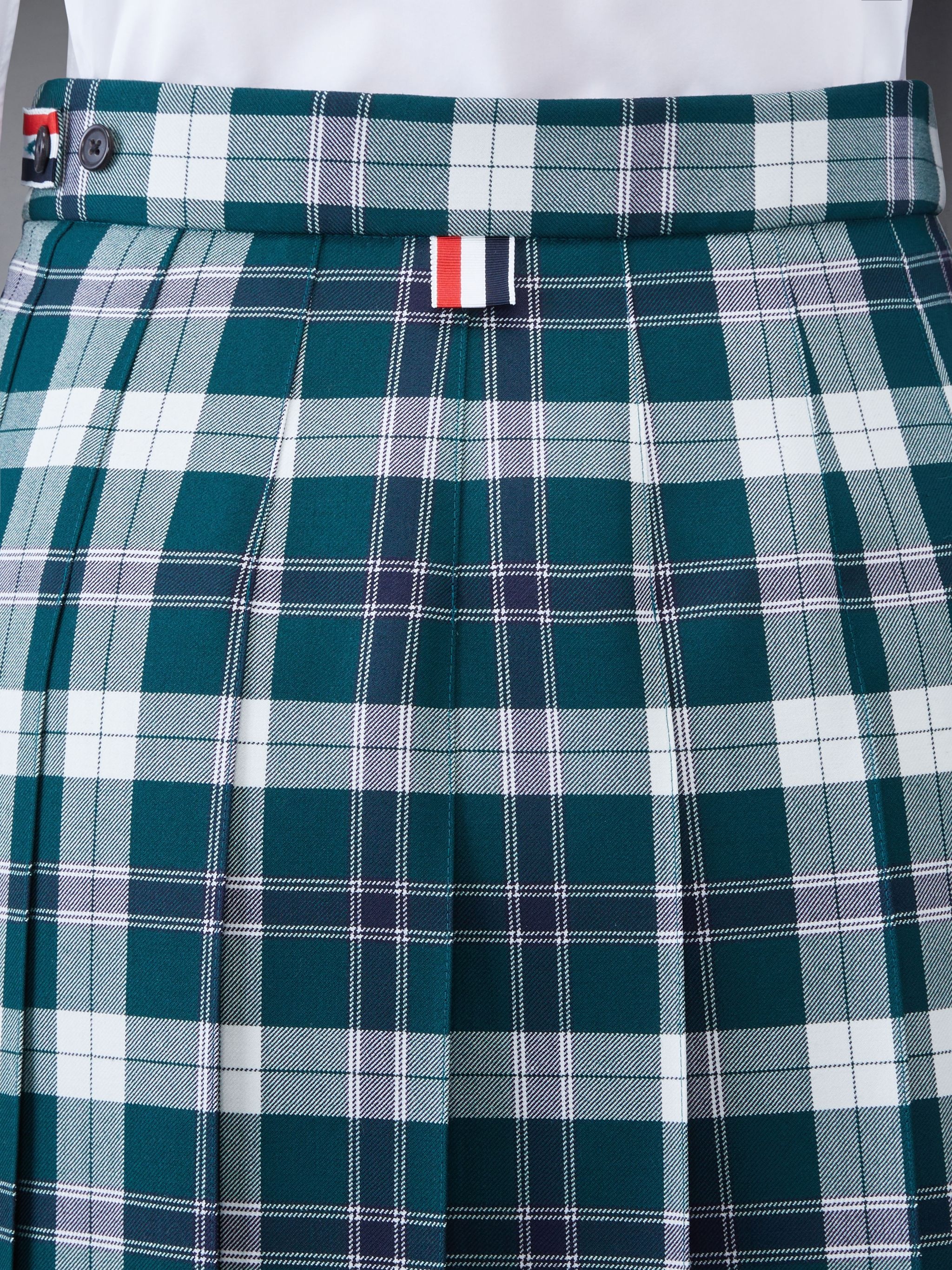 Tartan Twill Pleated Skirt - 6