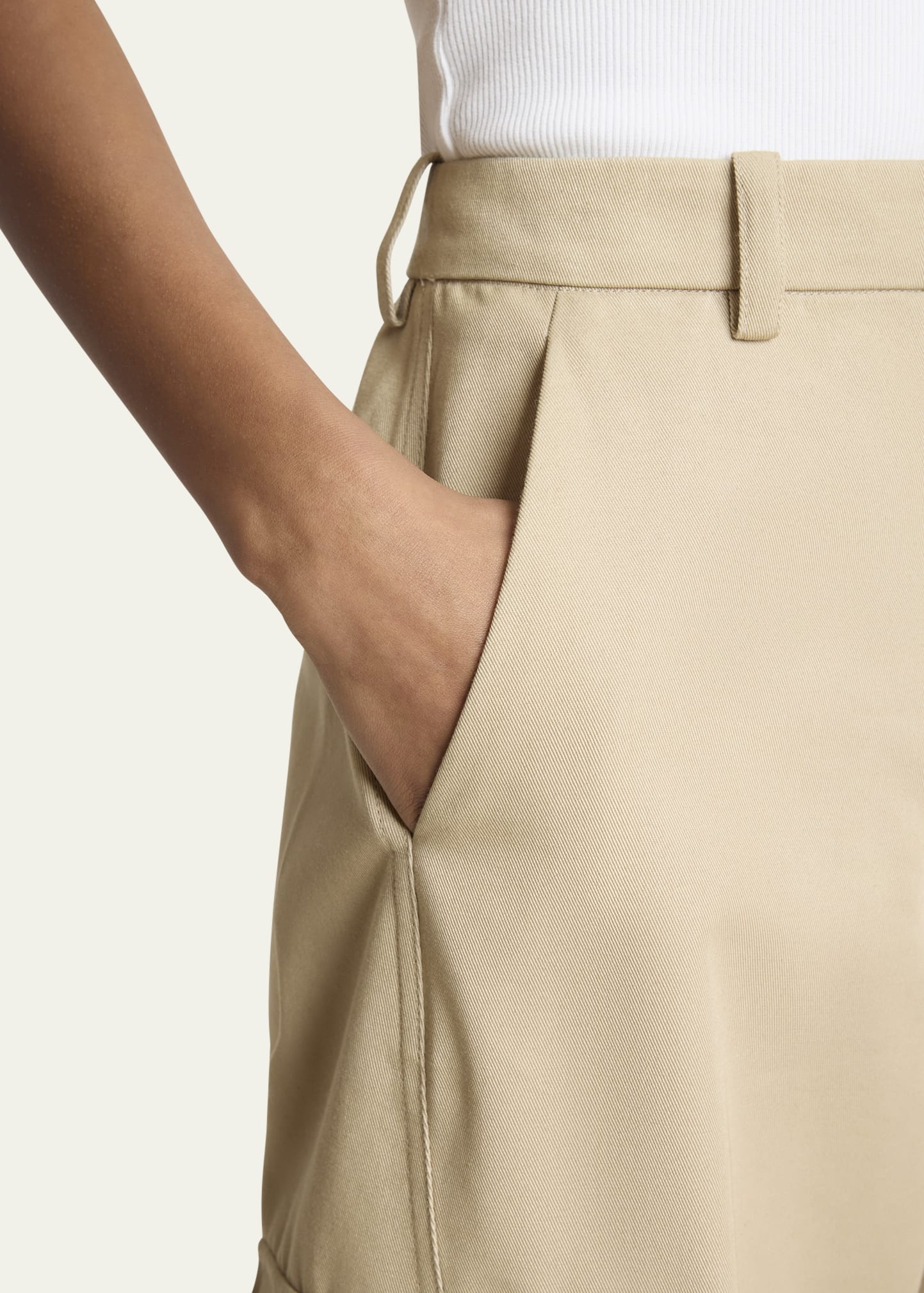Barrel Leg Cargo Wool Trousers - 5
