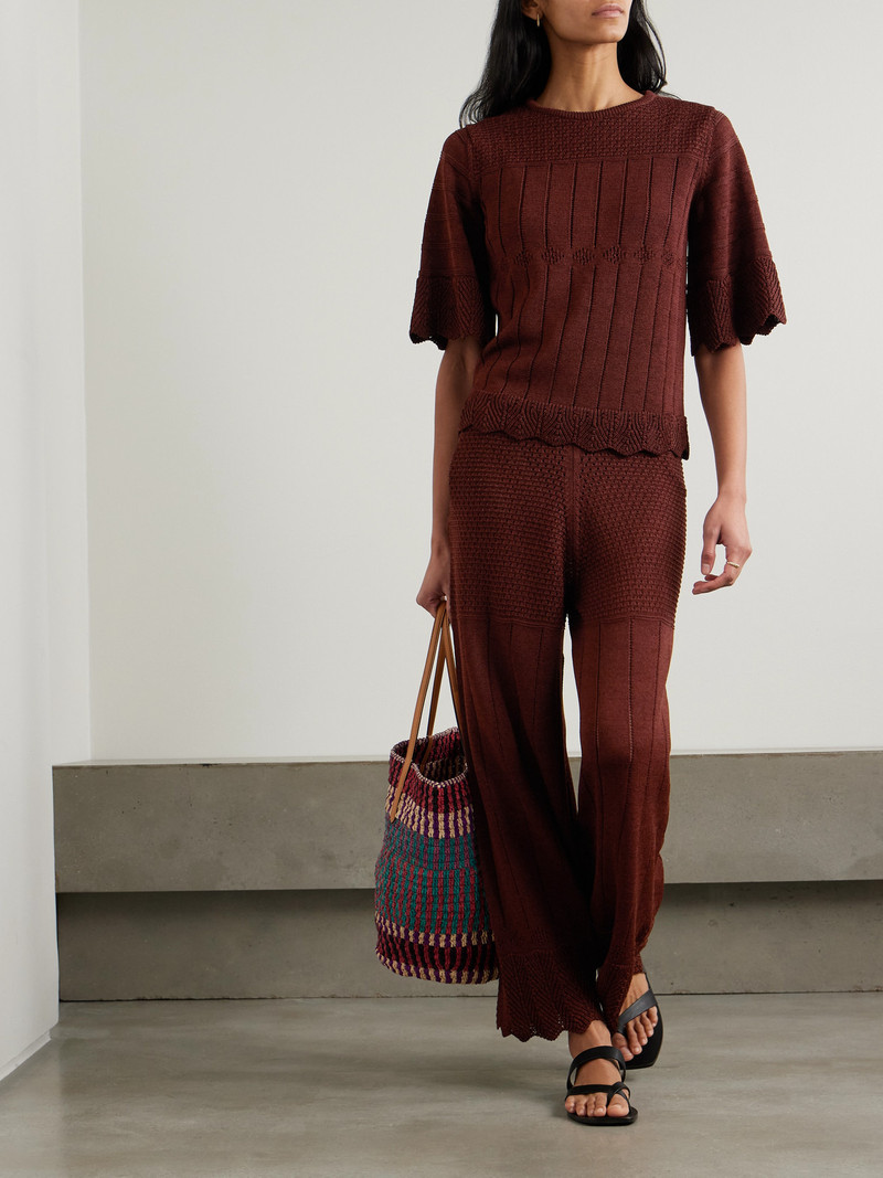 ERES Chimère Reverie Open-knit Cotton-blend Top outlook