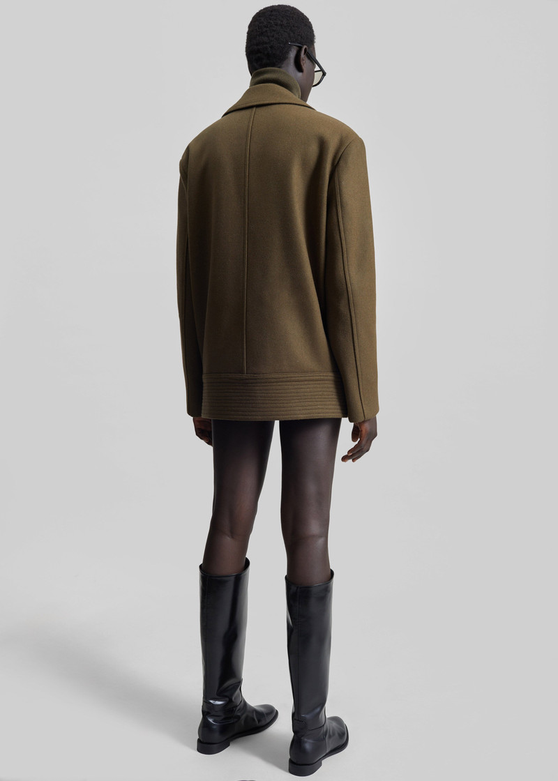 Manali Belted Peacoat - Olive Brown 9