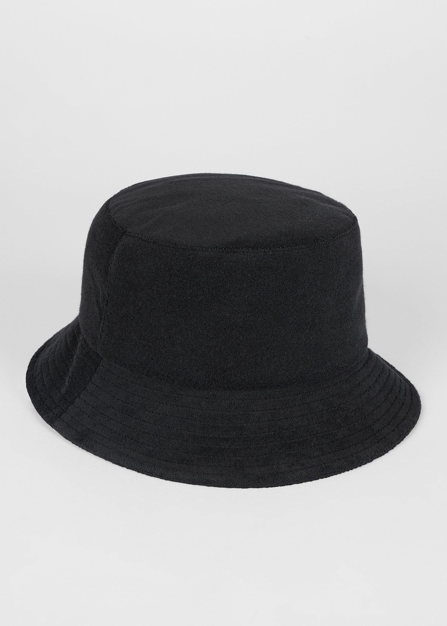 Black Cotton-Blend Towelling Bucket Hat - 2
