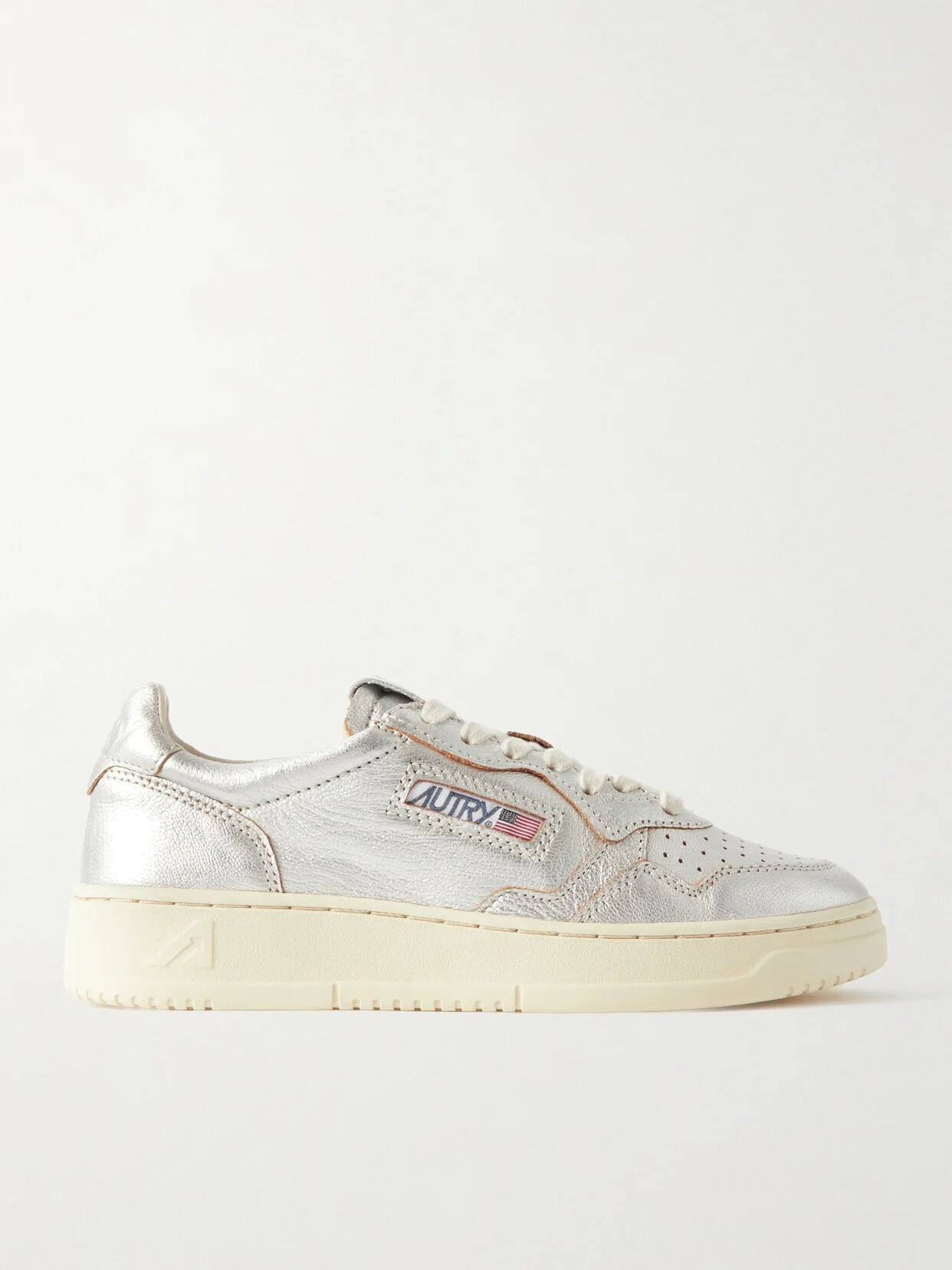 Medalist Low Metallic Textured-leather Sneakers - 1