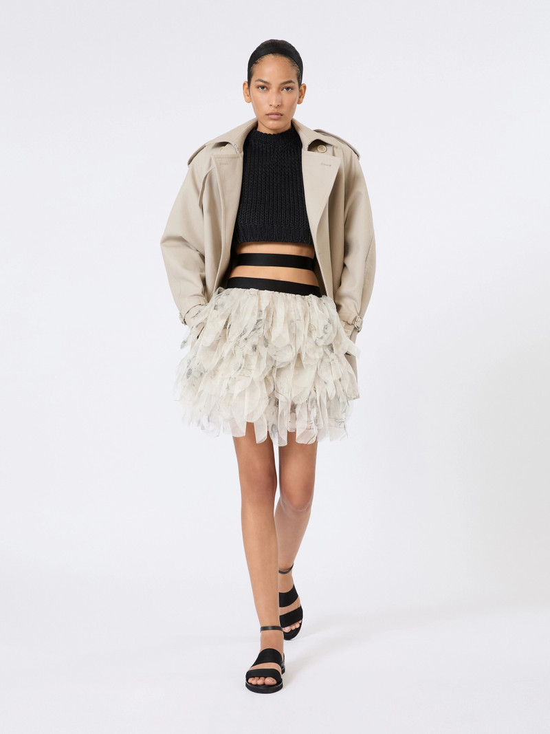 Max Mara CACIO Short cotton duster coat - SAND outlook