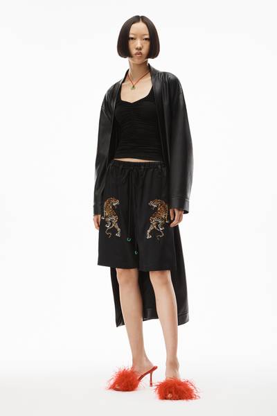 Alexander Wang TIGER EMBROIDERY SHORT IN SILK CHARMEUSE outlook